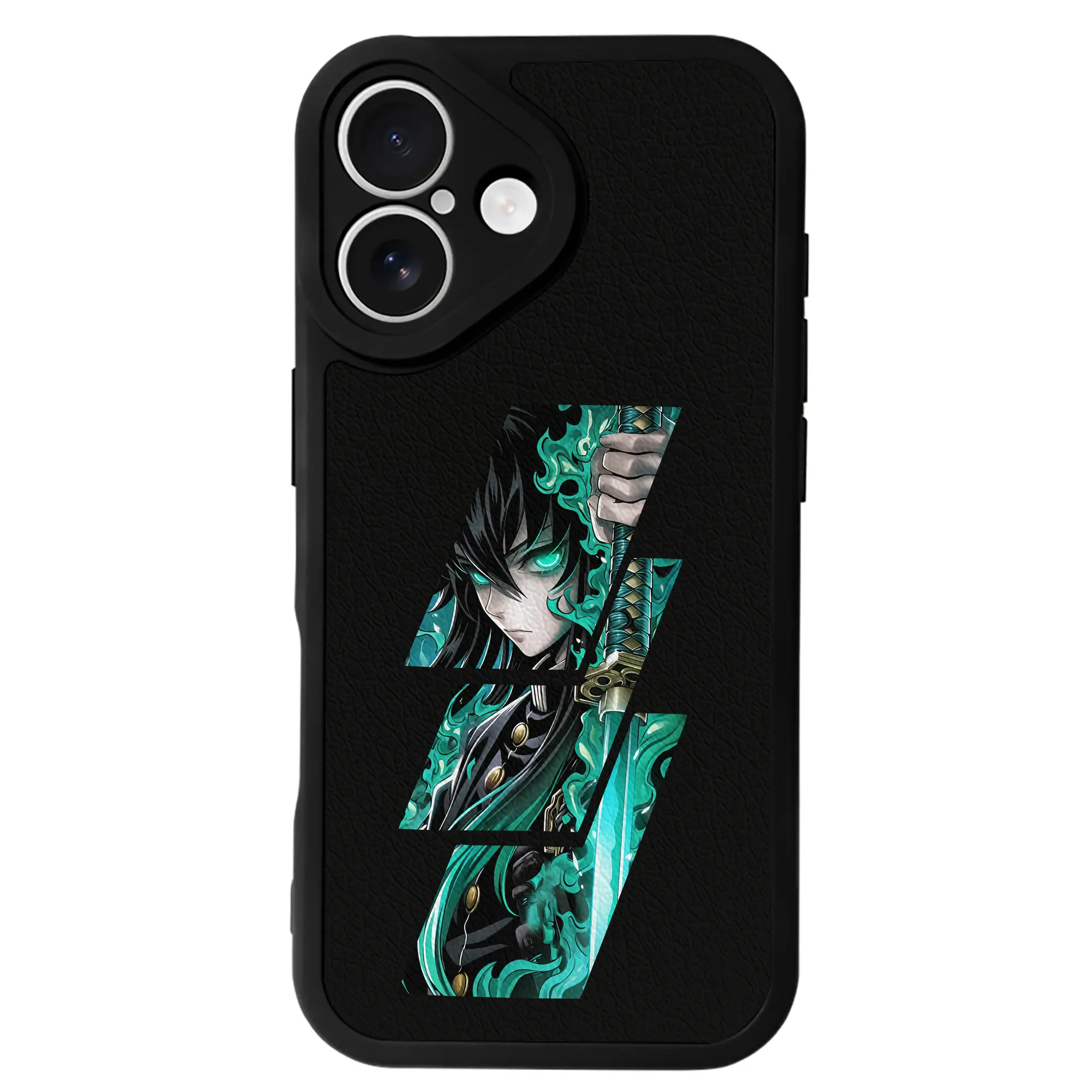 鬼滅の刃 グッズ,時透 無一郎 - IPhone 16シリーズ対応 ・ シリコンスマホケース ・ レザー調 ・ 高精度フィット ・ 耐衝撃 ・ ワイヤレス充電対応 ・ 精密カット